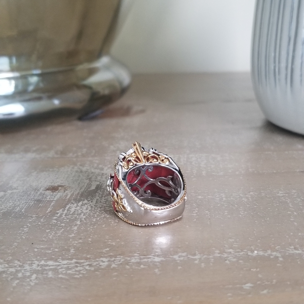 Ruby Scrolled Ring - image 5